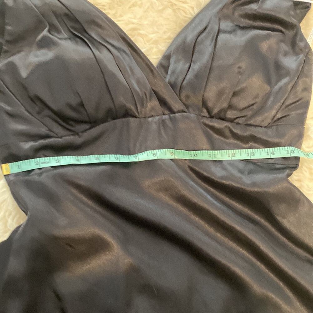 Belsoie Black Satin Maxi Bridesmaid Dress EUC Sz 14 Sleeveless Polyester - Picture 11 of 14